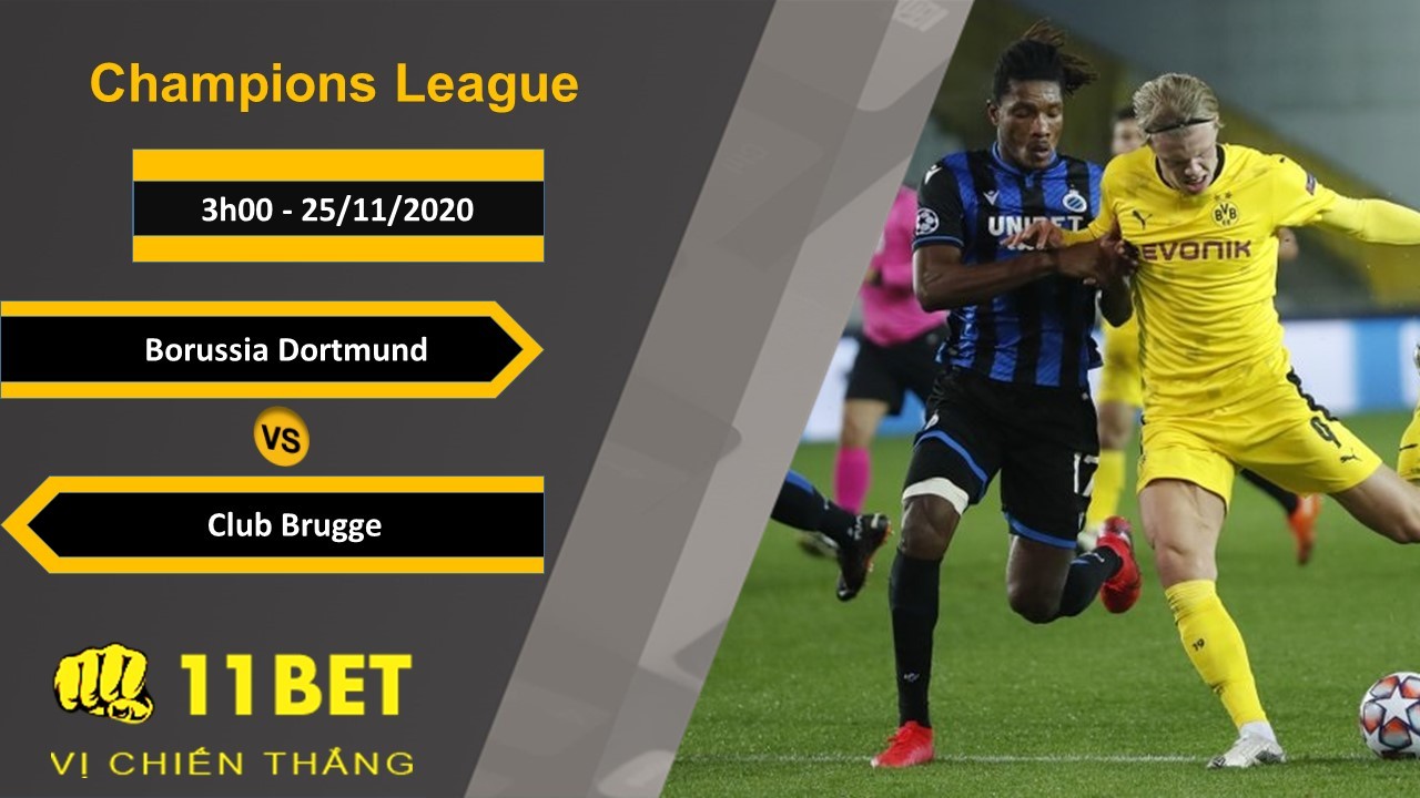 11BET Soi kèo Borussia Dortmund vs Club Brugge, 3h00, 25/11/2020