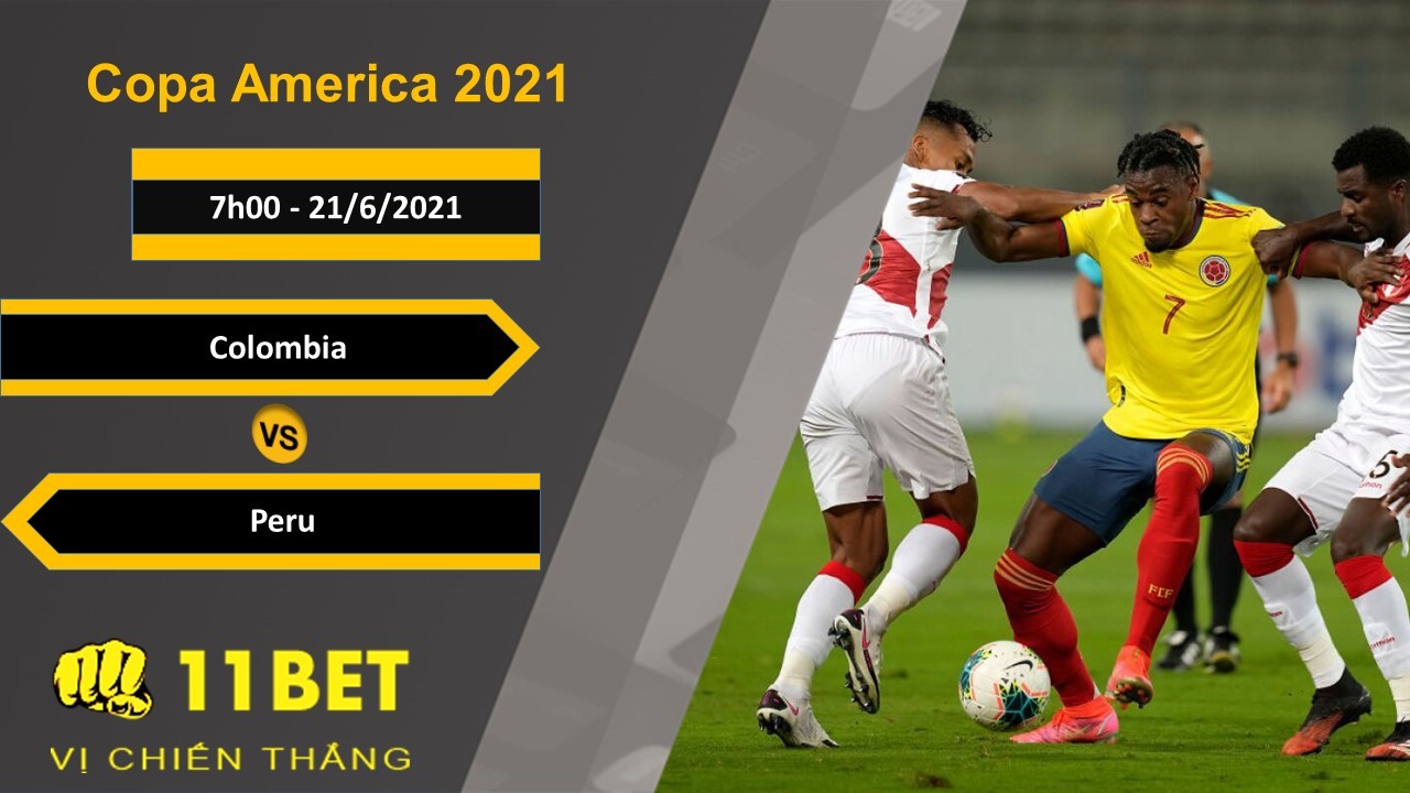 11BET Soi kèo Colombia vs Peru, 7h00, 21/6/2021