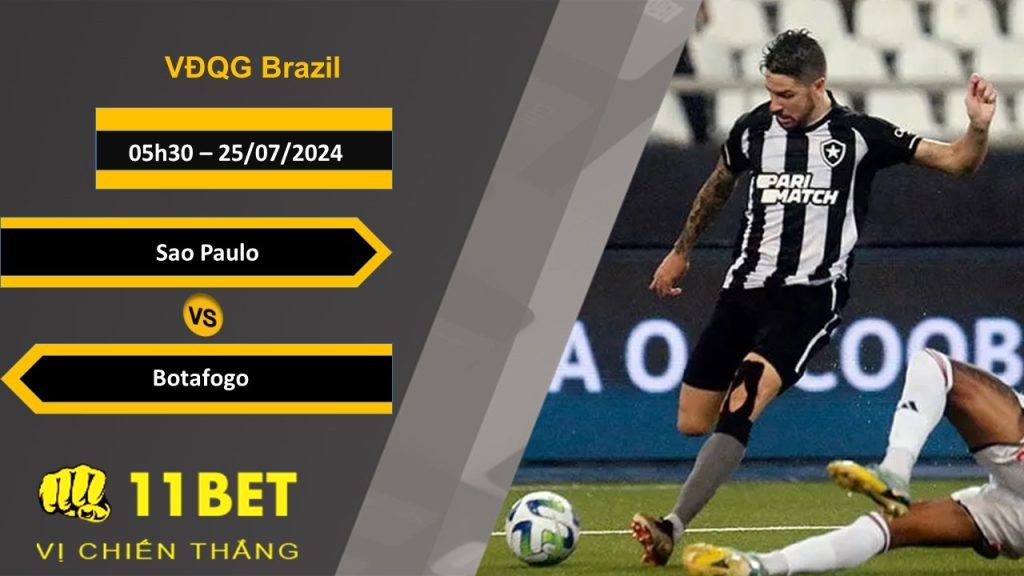 11BET Soi kèo Sao Paulo vs Botafogo , 05h30, 25/07/2024