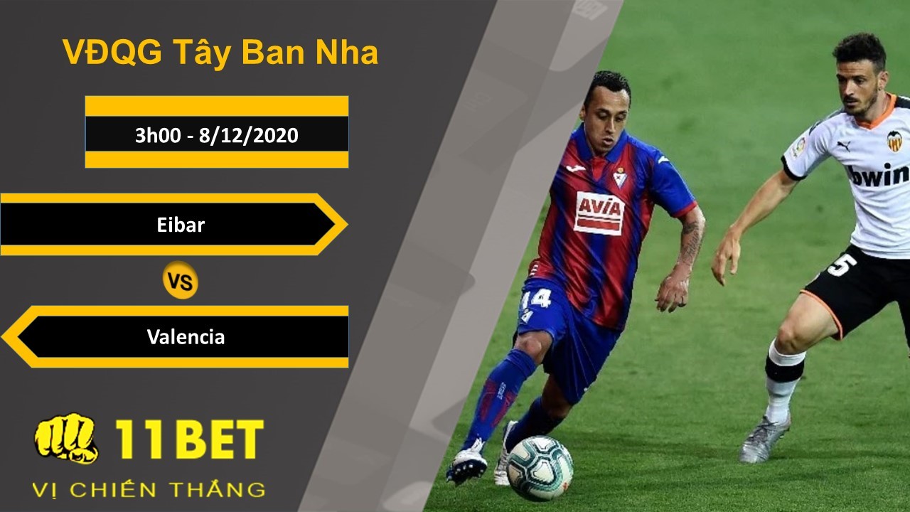 11BET Soi kèo Eibar vs Valencia, 3h00, 8/12/2020