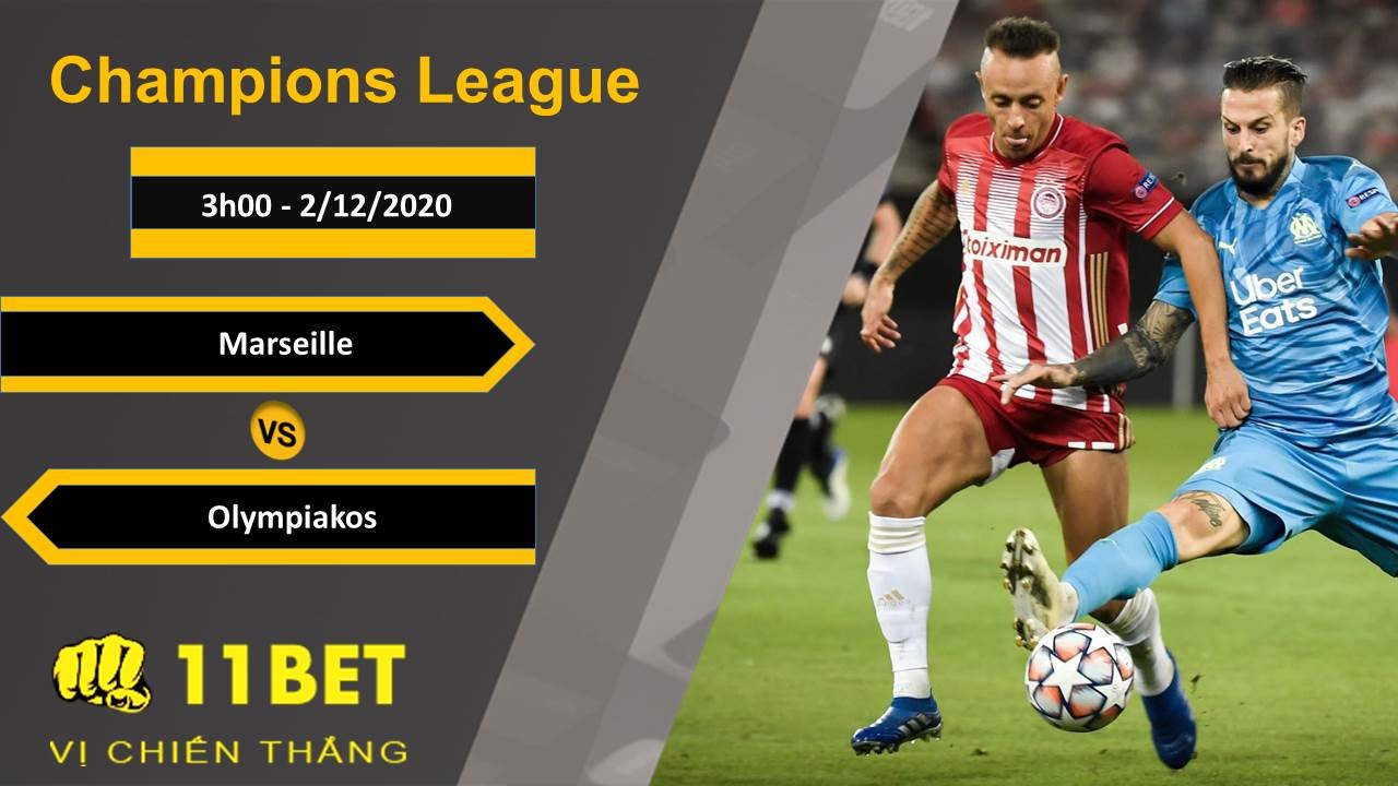 11BET Soi kèo Marseille vs Olympiakos, 3h00, 2/12/2020