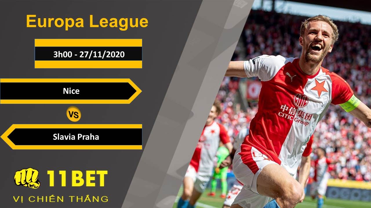 11BET Soi kèo Nice vs Slavia Praha, 3h00, 27/11/2020