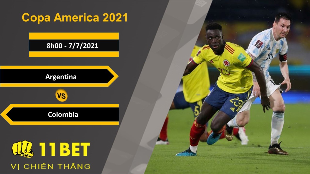 11BET Soi kèo Argentina vs Colombia, 8h00, 7/7/2021