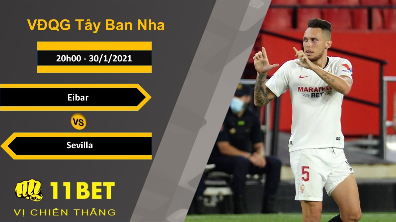 11BET Soi kèo Eibar vs Sevilla, 20h00, 30/1/2021