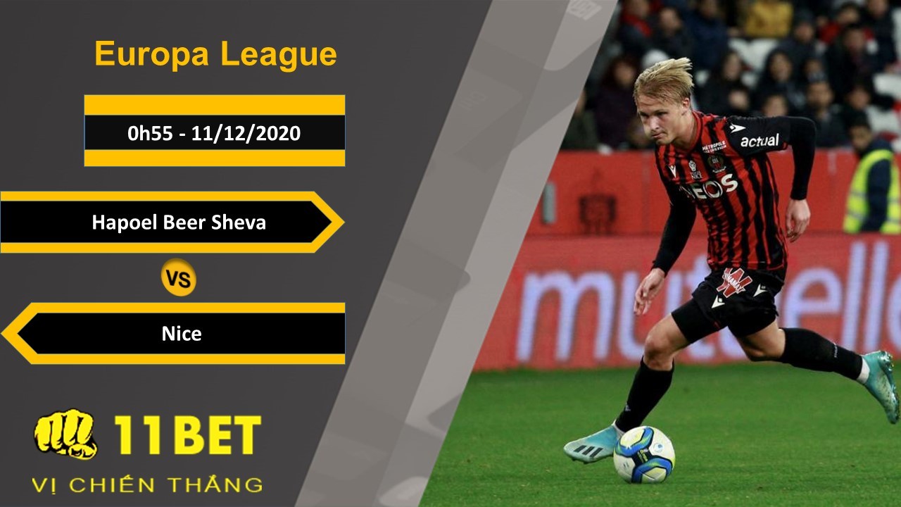 11BET Soi kèo Hapoel Beer Sheva vs Nice, 0h55, 11/12/2020